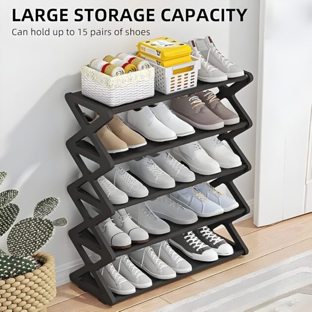 5 Layer Plastic Shoe Rack X Shape