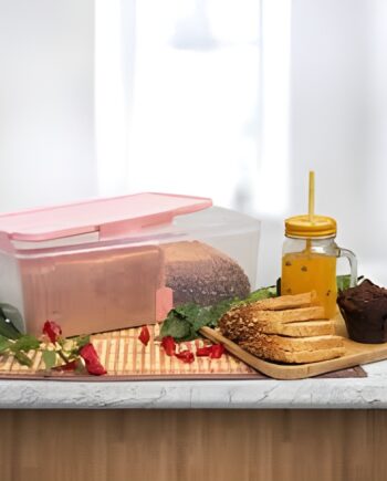 Bread Container Box- Red Storage Bin Loaf Bread Holder,Plastic Boxes for Bread Keeper, Cake Storage Saver,Kitchen Counter Airtight Bread Storage Containers Freezer Containers For Bread