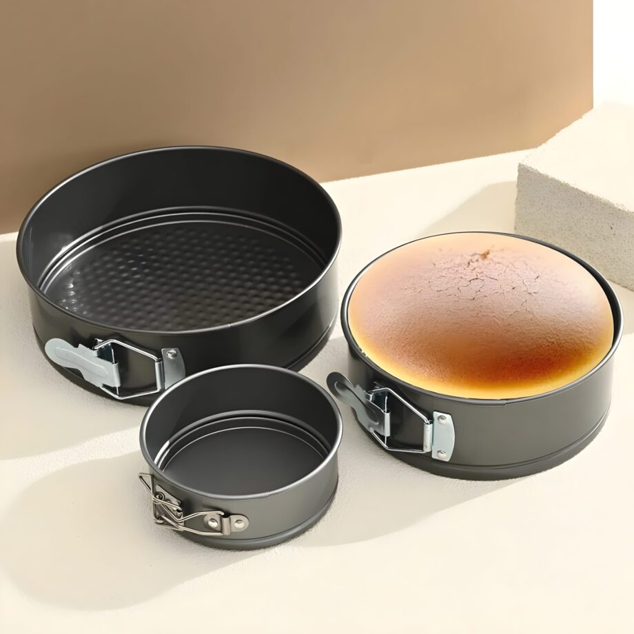 3pc Removable Bottom Cake Mould Non-stick Carbon Steel Baking Pan (18cm/20cm/22cm)