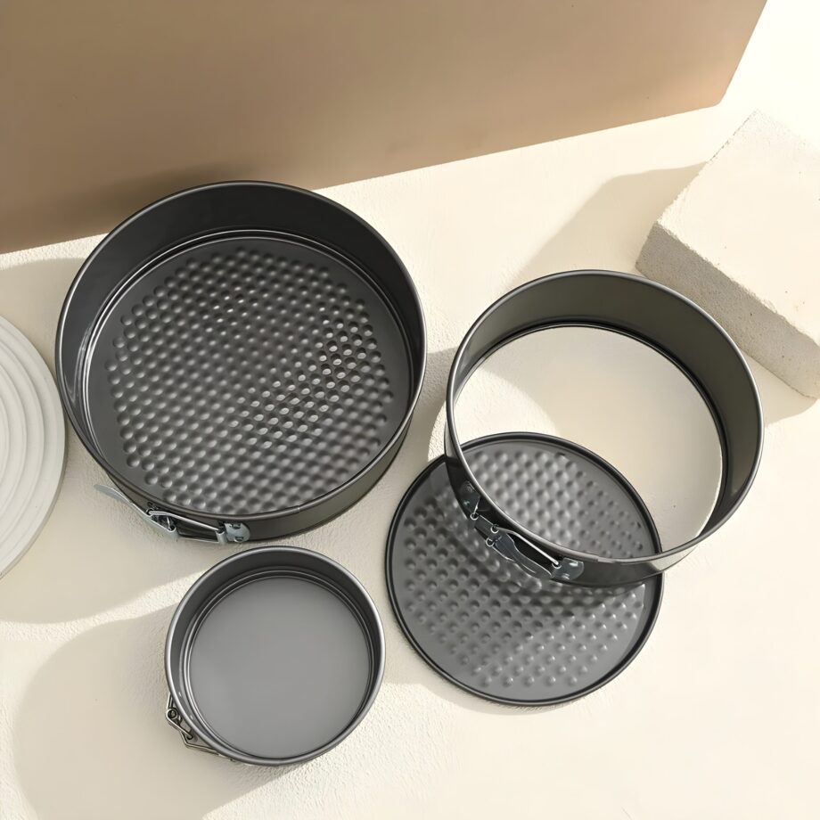3pc Removable Bottom Cake Mould Non-stick Carbon Steel Baking Pan (18cm/20cm/22cm)