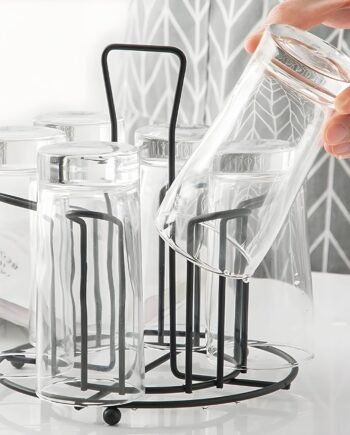 6pc Glass Stand Elegant Design, Kitchen Organizer