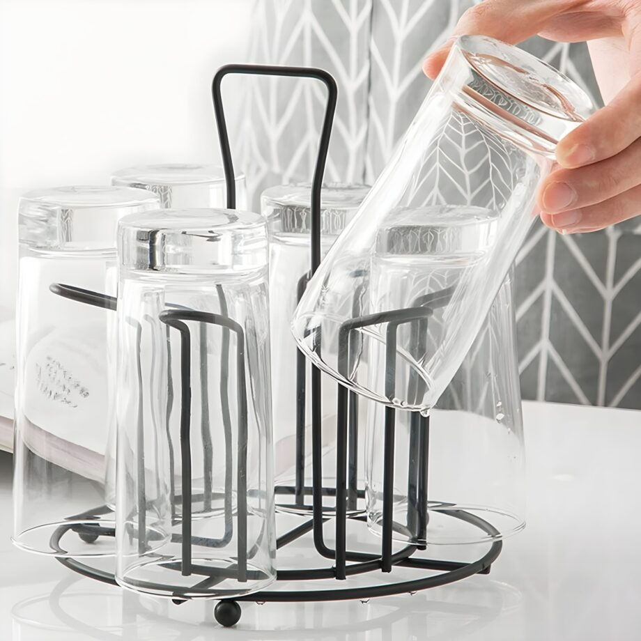 6pc Glass Stand Elegant Design, Kitchen Organizer