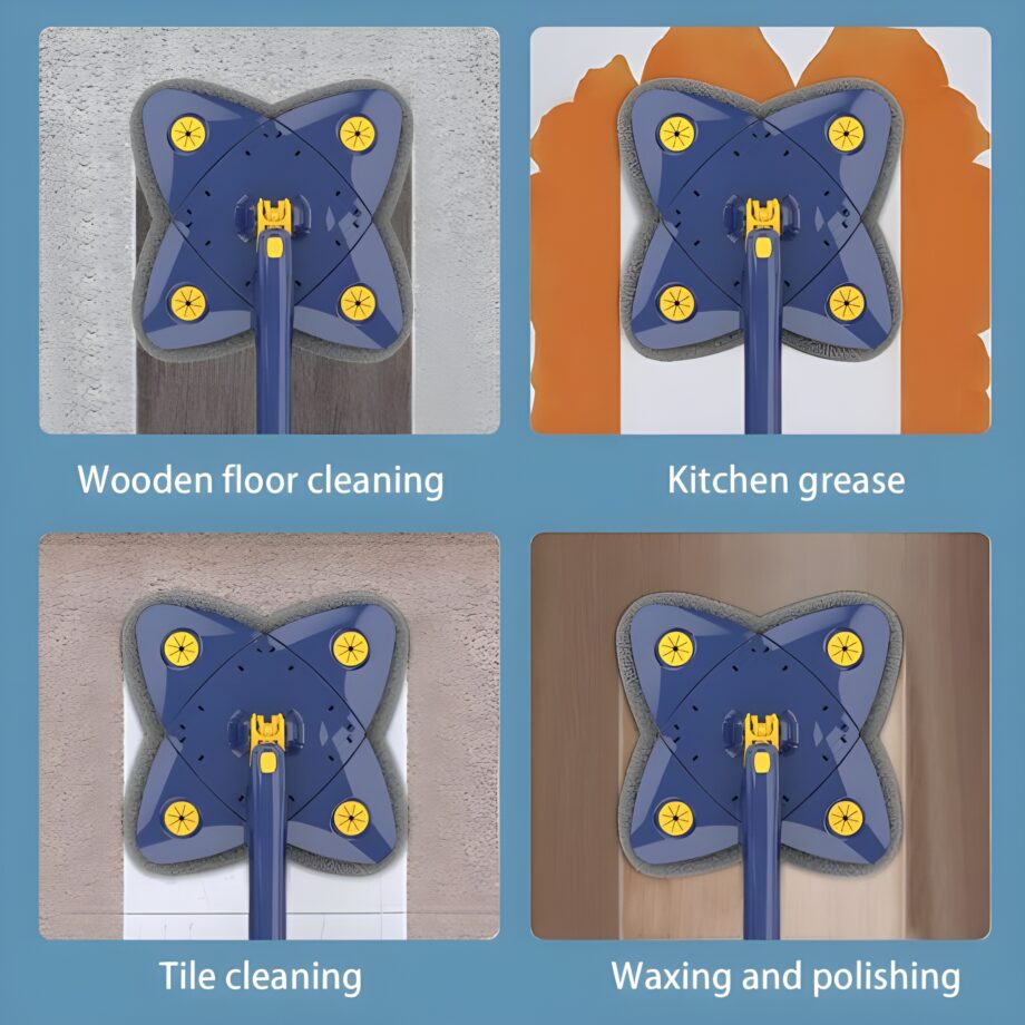 Cleaning Mop 360° Rotatable Adjustable Corner Mop Self Squeezing