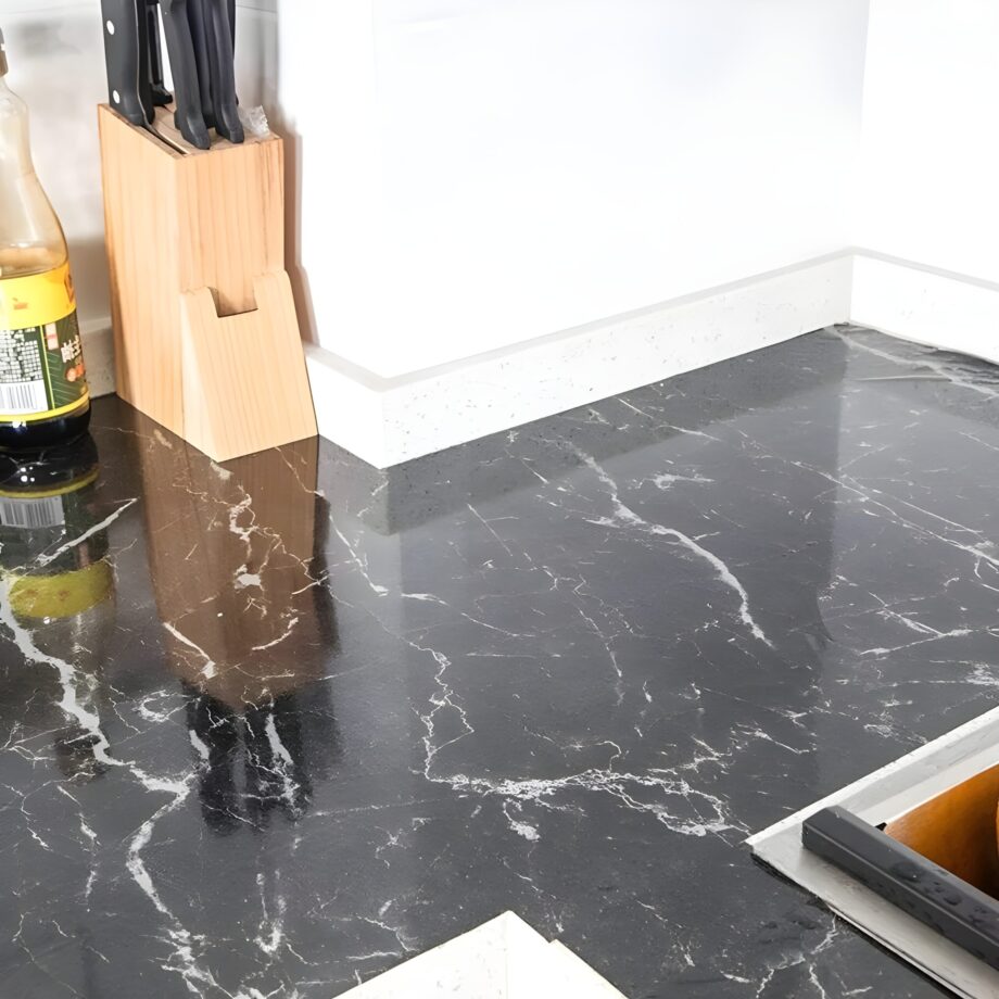 Marble Sticker Roll (2 Meter) Black & Grey