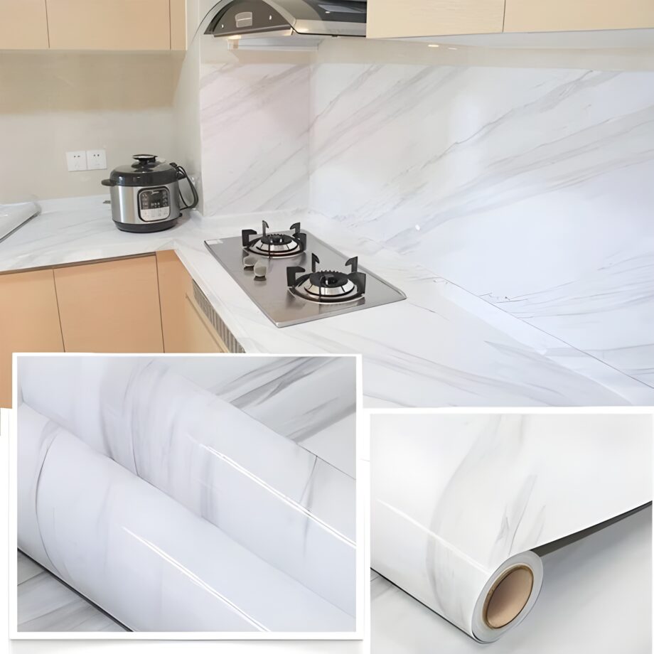 Marble Sticker Roll (2 Meter) Black & Grey
