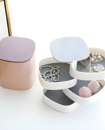 4 Portion Jewellery Box With Mirror