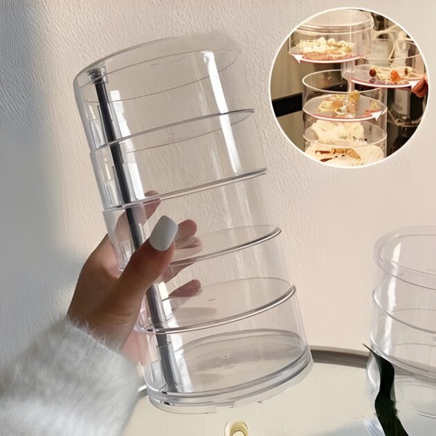 Transparent 360° Rotating Jewelry Box - 5 Layer - Image 2