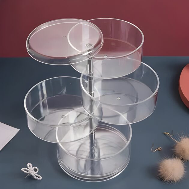 Transparent 360° Rotating Jewelry Box - 5 Layer - Image 10